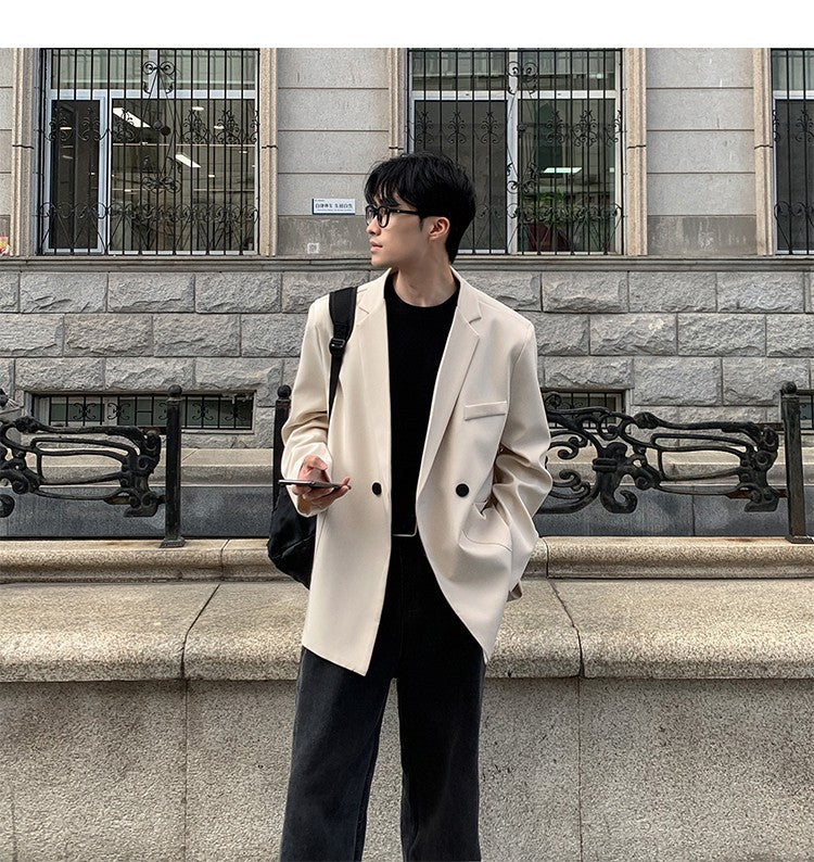 2024 Spring Summer Men Formal Blazers Men Korean Fashion Loose Casual Dress Jacket Men Harajuku Social Suit Jacket Clothing