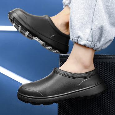 Chef shoes four seasons soft sole anti-slip oil-proof waterproof kitchen work shoes men's sandals garden shoes outdoor slippers