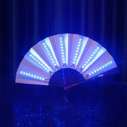 Glow Folding Led Fan Dancing Light Fan Night Show Halloween Christmas Rave Festival Accessories Glow in The Dark Party Supplies