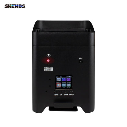 SHEHDS 4Pcs/6pcs/8pcs Wireless Remote Control Wifi APP Smart LED Par 6x18W 6in1 RGBAW+UV Battery lamp For DJ Disco