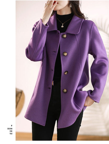 New High Quality Single-breasted Fashion Woolen Coat Women Autumn Winter Slim Elegant Wool Overcoat Windbreaker Outerwear Female
