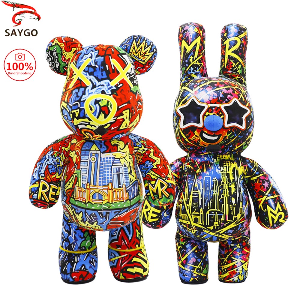 SAYGO New Camo Violent Bear Rabbit Inflatable Costume Mascot Parade Adult Cosplay Halloween Birthday Party Event Plush Set