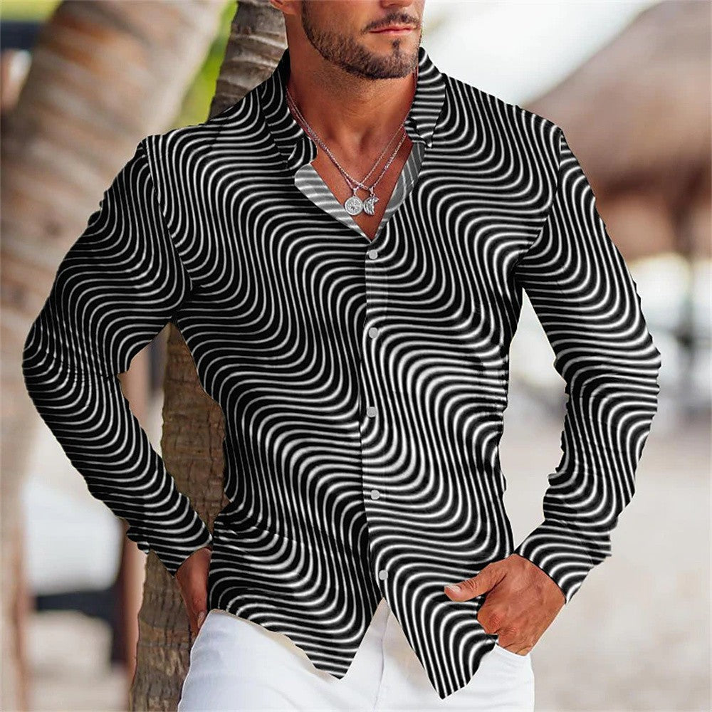 Men's Shirt Western Shirt Flame Shrink Ruby 3D Printing Outdoor Street Long Sleeve Button Clothing Fashion Design Casual Soft