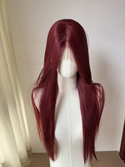 Light Pink Wig for Women 13x4 Lace Front Wig 26inch Long Straight Synthetic Wigs Soft Natural Heat-resistant Fiber Cosplay Wig