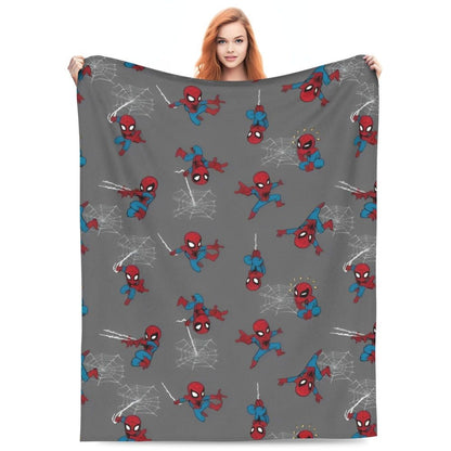Cobertor de flanela engraçado e quente de desenho animado anime do Homem-Aranha, lindo e legal, para decoração de cama e lounge