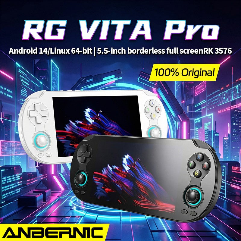 ANBERNIC RG VITA pro Handheld Game Console IPS Touchscreen 5000mAh Video Gaming Player AI Streaming Compatible RixelHK