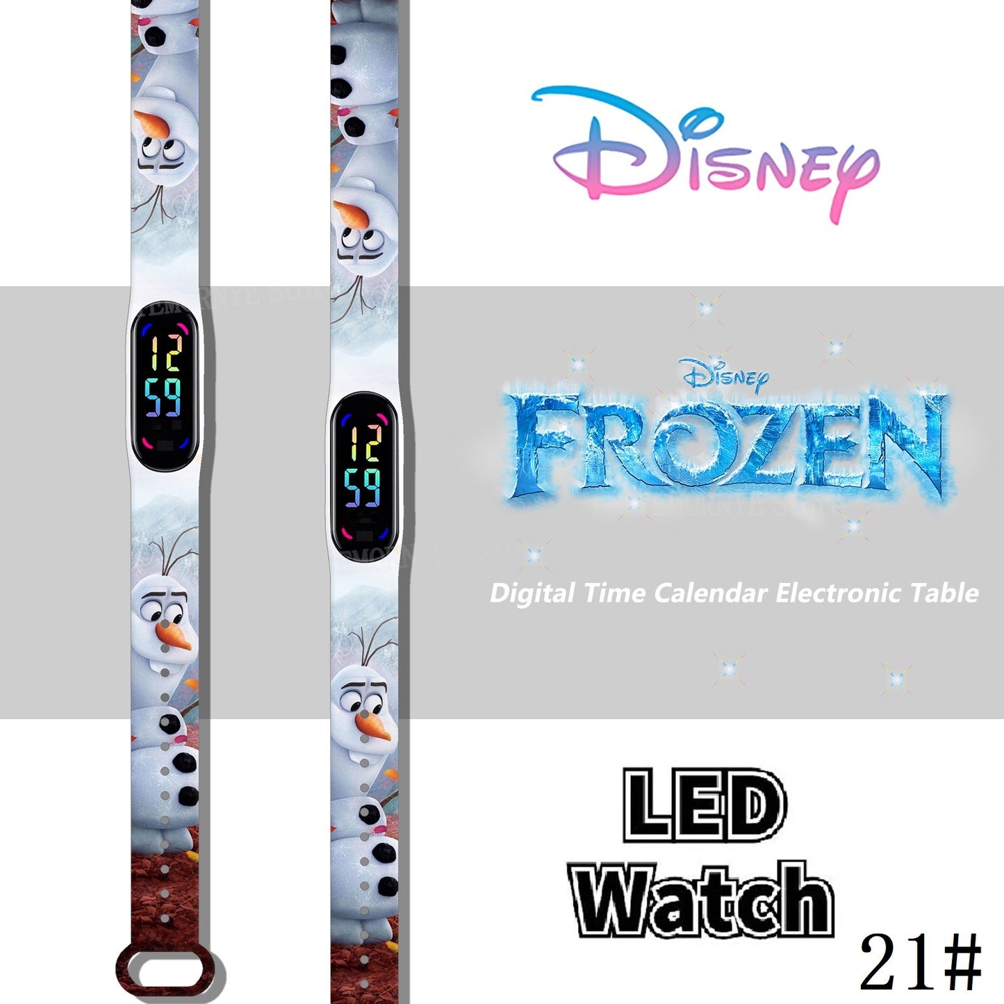 Disney Frozen Digital Kids' Watches Anime Figures LED Luminous Watch Touch Waterproof Electronic Sports Watch Kids Birthday Gift