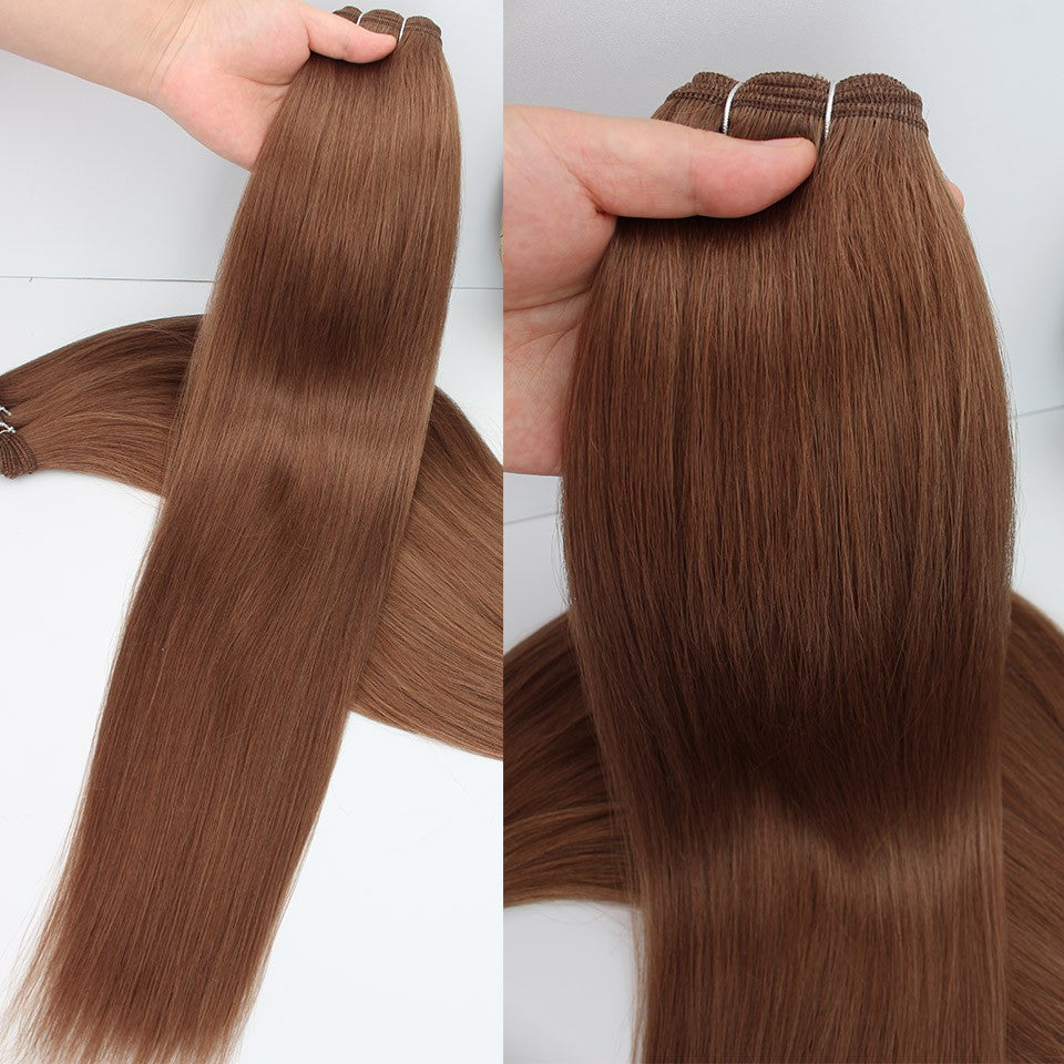 Cabelo Sintético Russo Liso de 65cm 200g, Extensões de Cabelo de Fibra com Bio Proteína Resistente ao Calor, Rabo de Cavalo para Cosplay