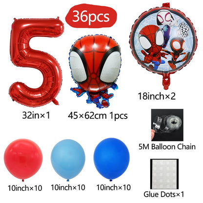 Spidey Giant Balloons Red Spider Aluminum Foil Balloon Superhero Birthday Party Decoration Party Photo Props Baby Shower Globos
