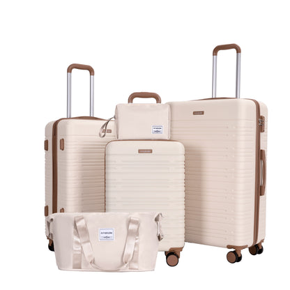 Conjuntos de Malas com 3 Peças e Rodas Duplas Giratórias, Conjunto de Malas de Viagem Rígidas em ABS com Trava TSA
