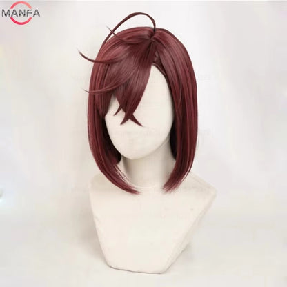 Momo Ayase Ekalun  Cosplay Wig Anime Dandadan Cosplay Short Brown Heat Resistant  Hair Anime Cosplay Wigs + Wig Cap