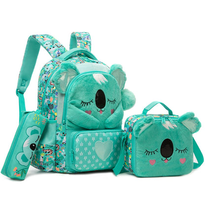 kids backpacks with Lunch Bag for girls 3pcs girls bookbag and Lunch Box Set for Elementary Middle School