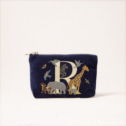 Cute Animal Letter Print Velvet Clutch Makeup Bag - Fashionable And Stylish Cosmetic Pouch for Women