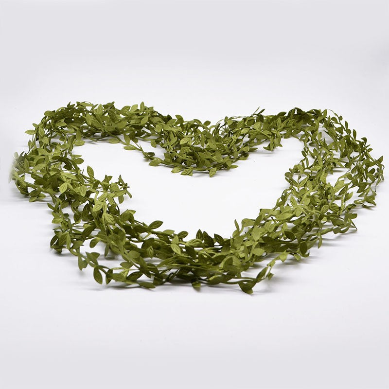 10/20M Silk Leaf-Shaped Handmake Artificial Green Leaves Faux Vines Bathroom Decorative Diy Wreath Accessories Home Decoreation