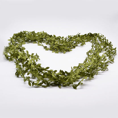 10/20M Silk Leaf-Shaped Handmake Artificial Green Leaves Faux Vines Bathroom Decorative Diy Wreath Accessories Home Decoreation