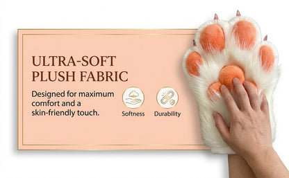 Realistic Fursuit Paws Gloves Soft Plush Furry Animal Paws with Claws for Cosplay Halloween Party Unisex Adult