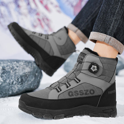 Winter New Swivel Buckle Fleece Waterproof Snow Boots Outdoor Non-slip and Wear-resistant