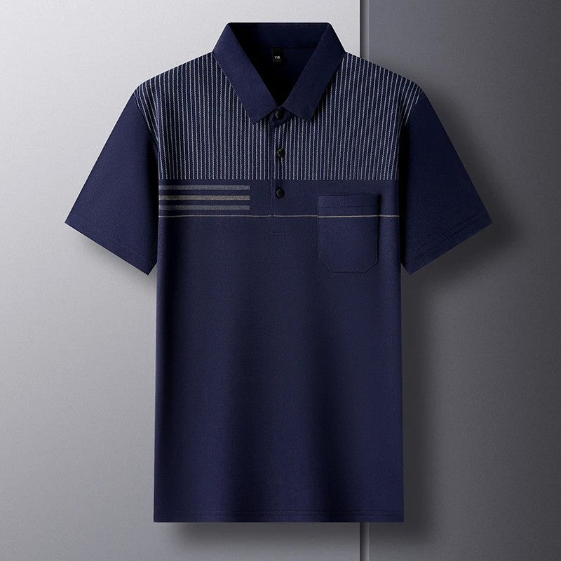 Men's Comfortable, Breathable, Fashion Versatile New Summer Cool True Pocket POLO Shirt Short Sleeve