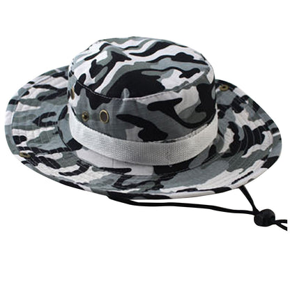 Fashion Men And Women Outdoor Camping Sport Travel Camouflage Fisherman Sunscreen Hat Foldable Wide Brim Soft Hat