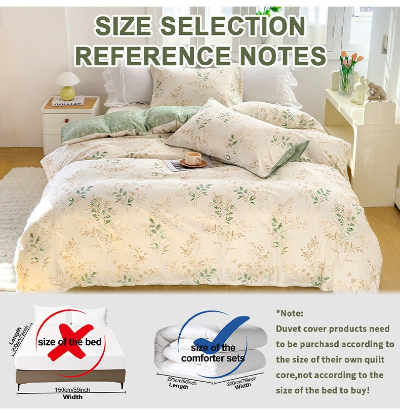 3pcs Elegant Floral Tea Art Print Duvet Cover Set? Soft Skin-Friendly Bedding Set Includes 1 Duvet Cover And 2 Pillowcases