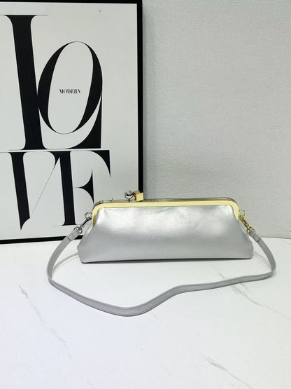 Fashion Long Clutch Bag for Women Luxury Designer Kiss Clip Handbags Luxury Pu Leather Underarm Shoulder Bags Trend Party Purses