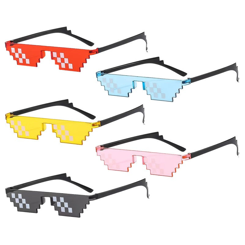 5/10pcs Mosaic Sunglasses Cool Party Vintage Shades Eyewear For Men Women Pixelated Sunglasses Unisex Gift Toy Funny Glasses