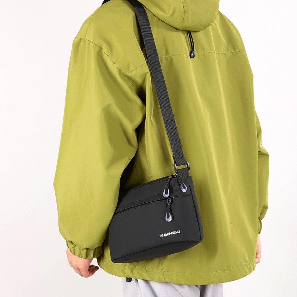 Oxford Crossbody Bag for Men Women Large Capacity Shoulder Messenger Bag Solid Color Waterproof Soft Fabric