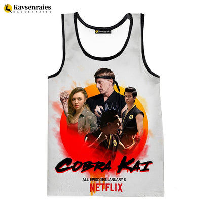 Cobra Kai 3D Print Tank Tops Men Women Summer Fashion Casual Sleeveless Shirts Hip Hop Streetwear Oversized Tops Men's Clothing