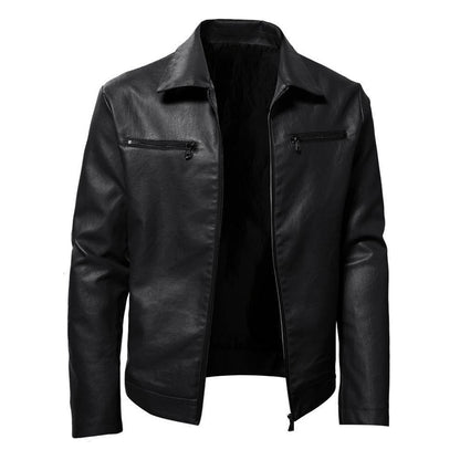 New Men Quality Casual Pu Leather Coat Red Black Slim Rider Style Leather Jacket Popular Young Leather Jackets