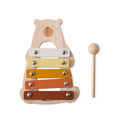 1pc Baby Wooden Rattle Wooden Elephant Xylophone Baby 0 3 Years Toys Make Sound Toys Music Rattle Wooden Kids Instruments Toys