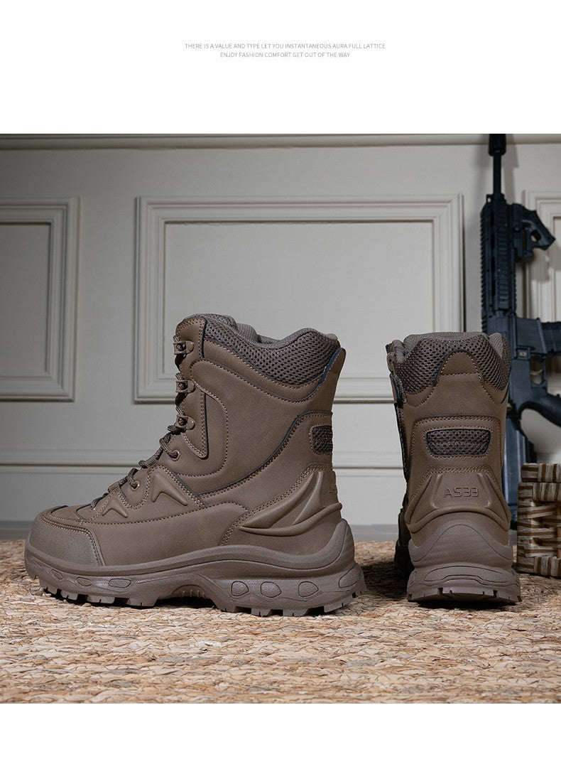 Botas masculinas de caminhada, combate ao ar livre, táticas casuais, versáteis e da moda