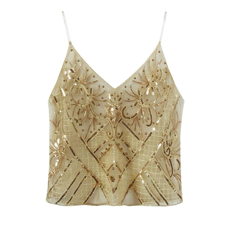 Sequins Bead Snowflake Midi Dress Women Fashion Sleeveless Backless Ruffle Pleat