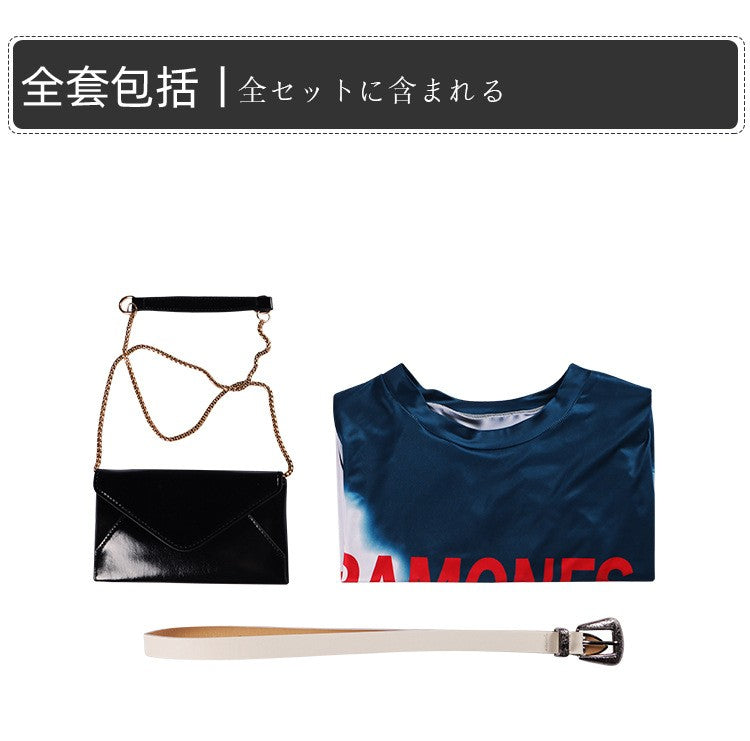 Movie My Fault Role-playing Cosplay Costume Culpa Mia Dress Noah Long T-shirt Belt Bag for Women Novel Costumes Halloween Party