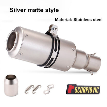 Universal 51mm Motorcycle Modified Exhaust Pipe, Grenade Shaped Stainless Steel Motorcycle Exhaust Pipe Motorbike Accessorie