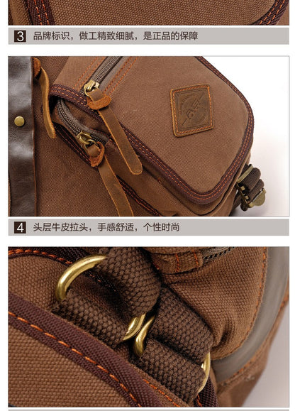 AUGUR Hot Sale Men Chest Back Pack Bag vintage Satchel Single Shoulder Bag Canvas Man Rucksack Knapack Bolsas Male