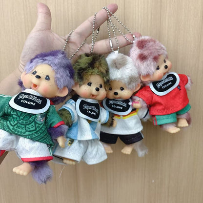 2026 NEW Monchhichi Plush Doll Pendant Kawaii Monkey Keychain Cute Cartoon Couple Keyring Bag Charms Birthday Gift ??? ?????