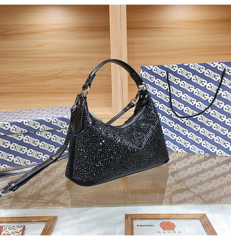 Women Evening Bag 2025 New Shiny Rhinestone Women's Shoulder Bag Fashion Luxury Dinner Party Handbag Female Crossbody Bags