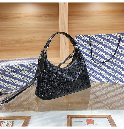 Women Evening Bag 2025 New Shiny Rhinestone Women's Shoulder Bag Fashion Luxury Dinner Party Handbag Female Crossbody Bags