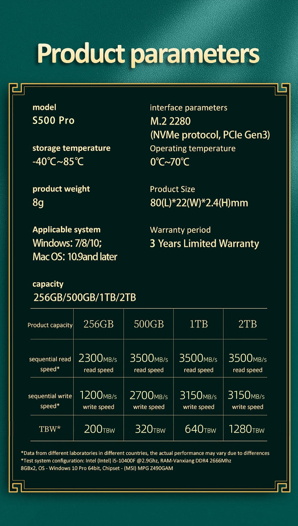 Fanxiang S500 Pro M.2 SSD Disco Rígido 1TB 2TB 3500MB/s NVMe M2 SSD 512GB PCIe 3.0 Unidade de Estado Sólido Interna Para Notebook PC de Mesa