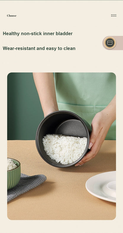 Mini Panela Elétrica de Arroz Automática Doméstica para Cozinha 1-2 Pessoas, Aquecedor de Alimentos a Vapor 1.2L Panela de Arroz Pequena
