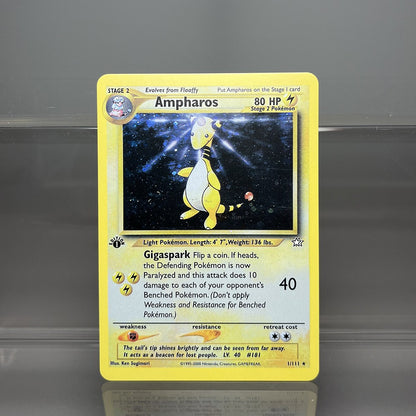 Cartas PROXY PKM Gym-Challenge/Neo-Genesis Lugia Typhlosion Rocket's Mewtwo PTCG Foil Game Collection Cards Game Toys