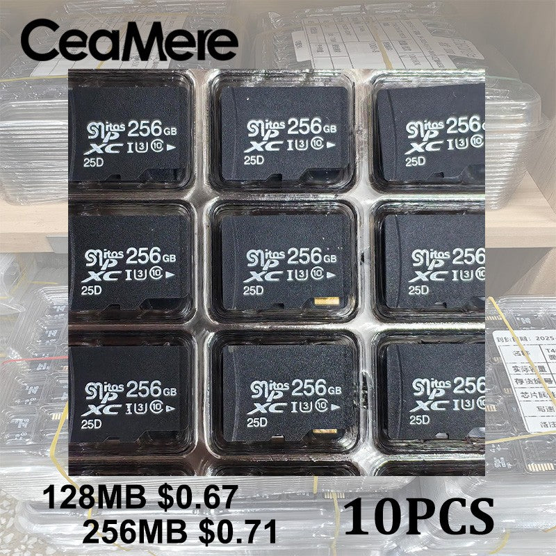CeaMere 10 unidades Cartões de Memória SD TF 128 MB-256 GB U3 Classe 10 Alta Velocidade Combo para Smartphone Tablet Laptop Câmera de Ação Drone Vigilância