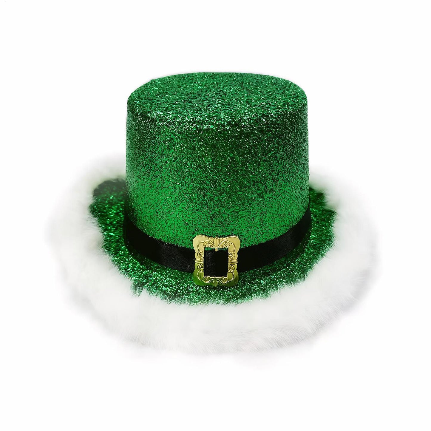 Comfortable Festive Cosplay Caps New Year Christmas Top Hat Red Green Top Hat With White Brim For Men Women Performance Cosplay