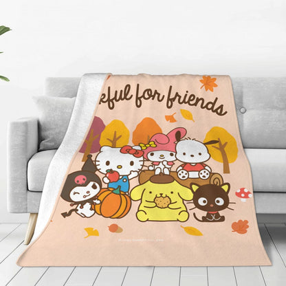 Christmas Hello Kitty Blankets Quality Warm Throw Blanket Winter Travel Office Couch Bed Graphic Bedspread