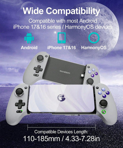 GameSir G8 Galileo Gamepad for Android iPhone 17/16 Phone Mobile Controller Hall Effect Sticks Analog Triggers Big Hands Design