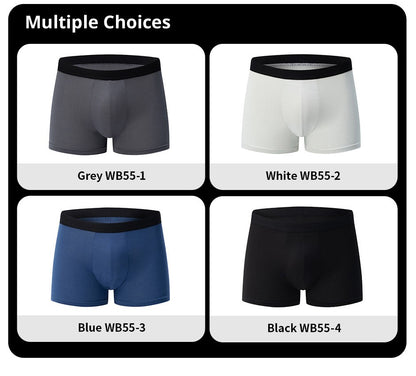 4 pieces European and American MEN'S Solid Color Boxer Underwear Comfortable Swimming Trunks Oversized Juvenile Boxer Underwear
