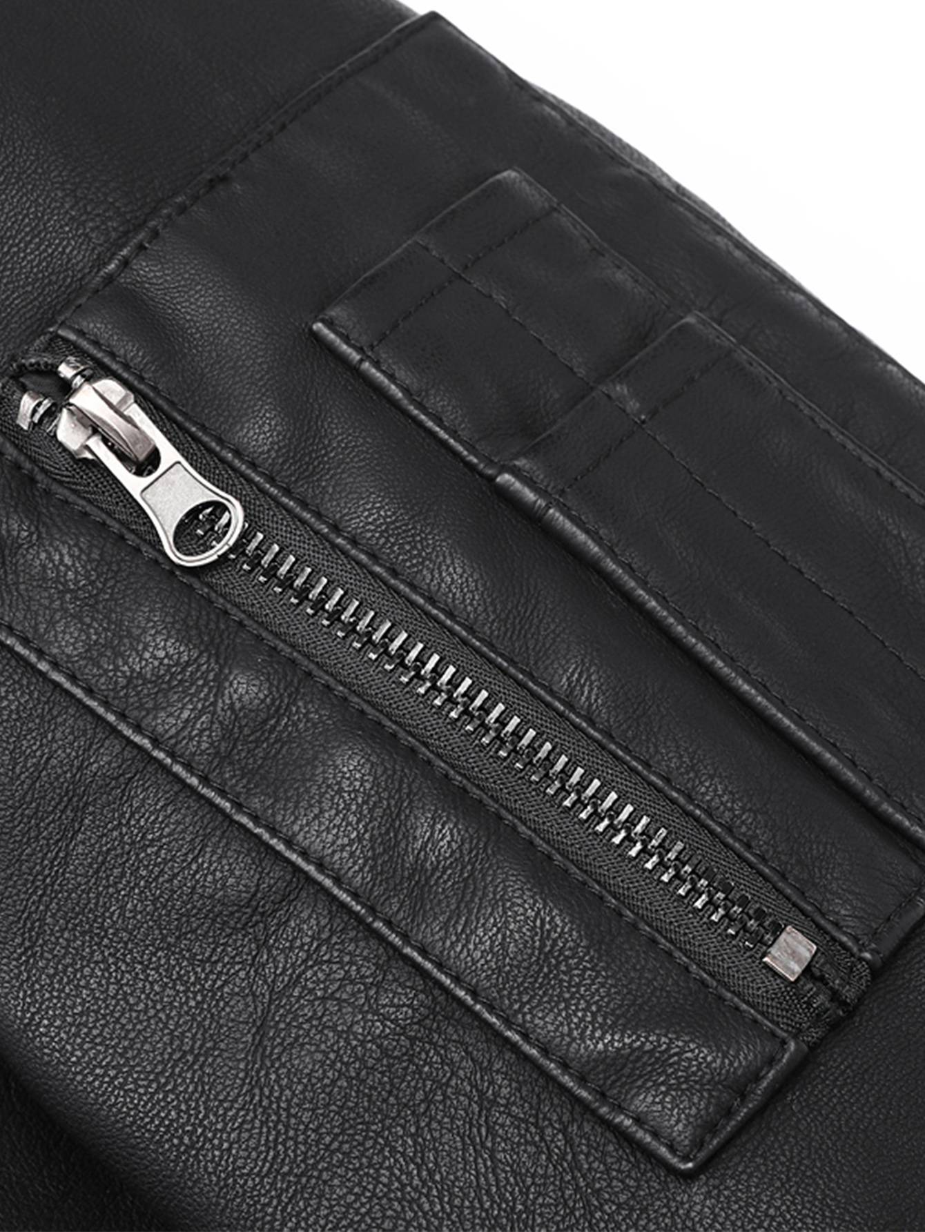 Men'S Baseball Jacket - Windproof Warm Coat with Zipper Closure, Brown & Green Accent Jacket, Non-Stretch Shell for Casual Outer