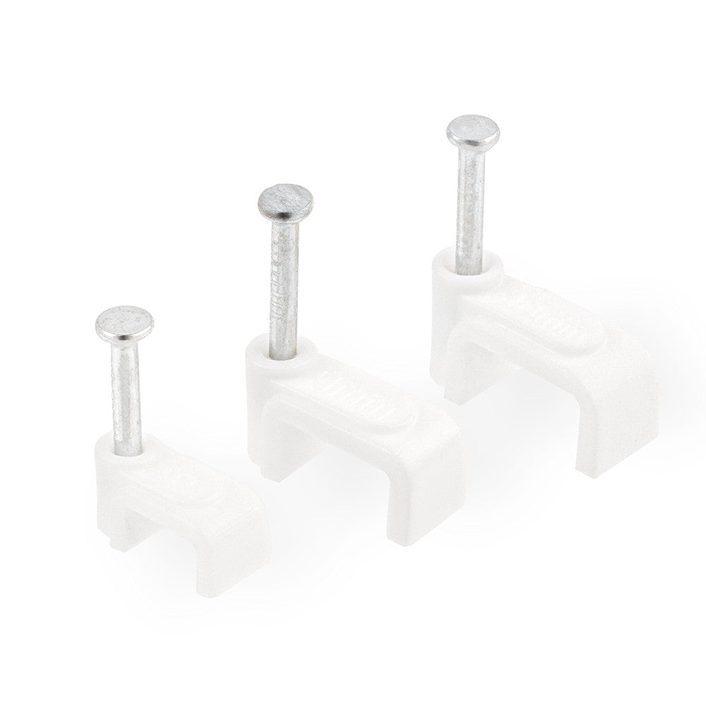 100 Peças Clipes de Cabo Chatos para Unhas 4mm/6mm/7mm/8mm/9mm/10mm/12mm/14mm Grampos de Fio Organizador de Cabos Elétricos