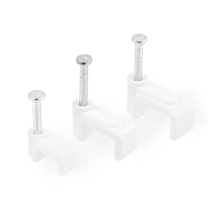 100 Peças Clipes de Cabo Chatos para Unhas 4mm/6mm/7mm/8mm/9mm/10mm/12mm/14mm Grampos de Fio Organizador de Cabos Elétricos