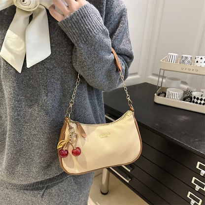 Cherry Pedant Shoulder Underarm Bag Women's Fashion Handbags Causal Hobos Purses Ladies Hand Bags Pu Leather for Work Travel